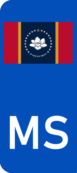 Mississippi flag Europlate