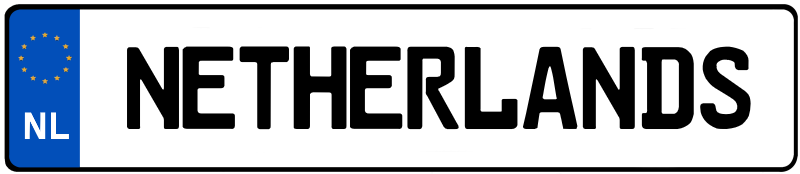 Netherlands Euro License Plate