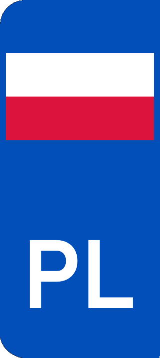 Poland Flag License Plate
