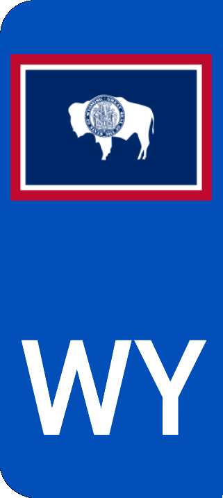 Wyoming Euro Plate Flag
