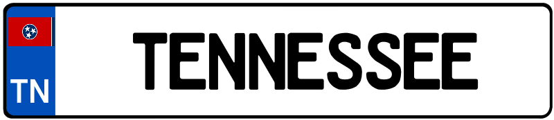 Tennessee Flag Euro License Plate