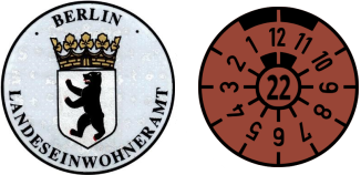 2022 Berlin inspection and registration stickers