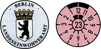 2023 Berlin registration and inspection stickers